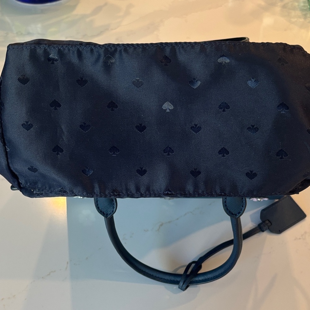 Kate Spade Cameron Flower Navy Medium Satchel with Crossbody strap - Picture 15 of 16